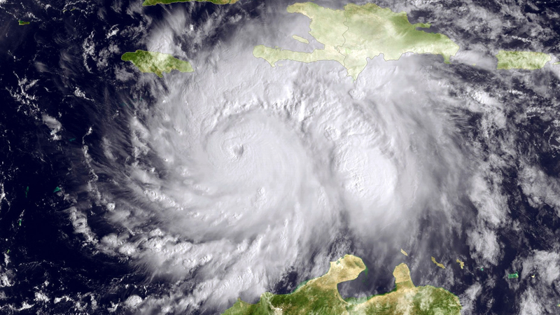 In this NOAA handout image, taken by the GOES satellite at 1620 UTC shows Hurricane Matthew in the Caribbean Sea heading towards Jamacia, Haiti and Cuba on October 3, 2016. Matthew is a strong Category 4 hurricane, in the central Caribbean Sea and is poised to deliver a potentially catastrophic strike on Haiti. (Image: Getty)